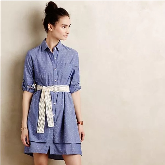Anthropologie Dresses & Skirts - Anthropologie Isabella Sinclair ruffle shirtdress